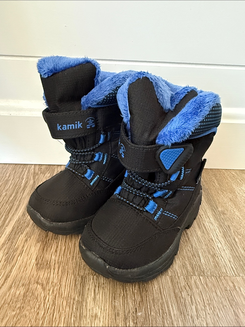 Kamik Kids Black and Blue Fleece-Lined Winter Boots